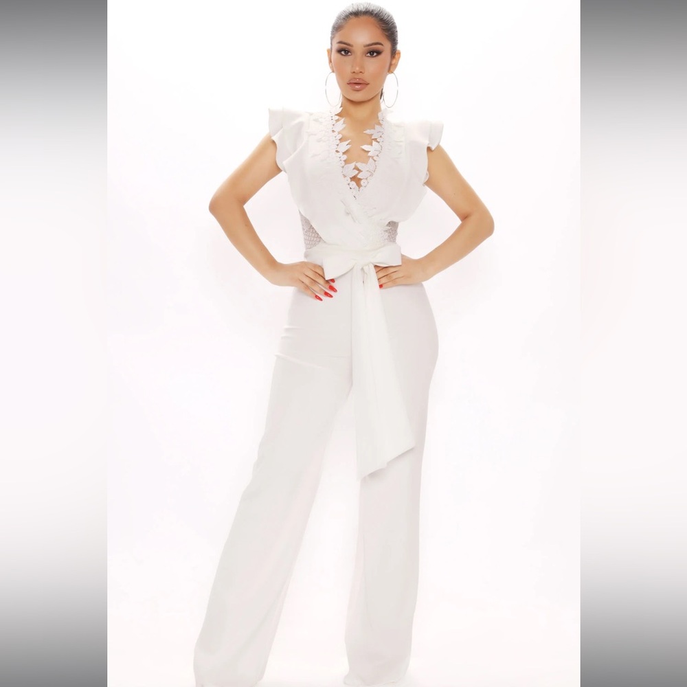 Fashion Nova Elegant White Jumpsuit